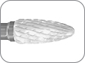 Фреза керамическая для обработки пластмассовых протезов, специальная, пулеобразная, хвостовик прямой (HP), L раб. части 14,0 мм, Ø=6,0 мм
