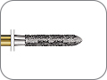 Бор алмазный для параллельного желобообразного уступа, торпедовидный, "грубый структурный", хвостовик турбинный (FG), L раб. части 8,0 мм, Ø=1,6 мм