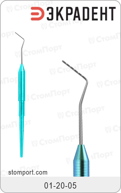 Зонд пародонтологический мерный, изогнутый односторонний, цвет ручки "бирюзовый"