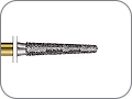 Бор алмазный конусный, желобообразный уступ со скругленным кончиком, "супергрубый структурный", хвостовик турбинный (FG), L раб. части 8,0 мм, Ø=1,6 мм, угол 2°