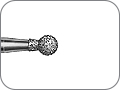 Бор алмазный, шаровидный "с юбочкой", "стандартный (средний)", хвостовик турбинный (FG), L раб. части 3,0 мм, Ø=1,2 мм