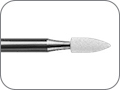 Камень абразивный белый (Арканзас) для финишной обработки композита, пулевидный, хвостовик турбинный (FG), L раб. части 7,0 мм, Ø=2,5 мм, зернистость 420, тип зерна "extra fine"