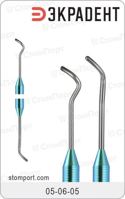 Экскаватор стоматологический цилиндрообразный большой, Ø: 2,0 мм / 2,0 мм, цвет ручки "бирюзовый"
