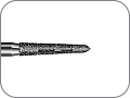 Бор алмазный под конусный желобообразный уступ, "супергрубый структурный", хвостовик турбинный (FG), L раб. части 8,0 мм, Ø=1,4 мм, угол 2°