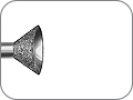 Бор алмазный для обработки коронок и мостов, обратноконусный чашевидный (покрытие с внешней стороны), "средний (стандартный)", хвостовик прямой (HP), Ø=9,0 мм