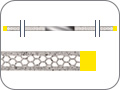 Штрипс алмазный сотовидный с односторонним покрытием (нерж. сталь), L=148 мм, зерно extra-fine (жёлтый), толщ. 0,08 мм, шир. 2,5 мм