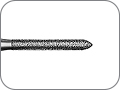 Бор алмазный для обработки коронок и мостов, торпедовидный, "средний (стандартный)", хвостовик прямой (HP), L раб. части 10,0 мм, Ø=1,4 мм