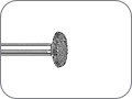 Бор алмазный для создания окклюзионной канавки (паза), колесовидный со скруглёнными краями, "стандартный (средний)", хвостовик турбинный (FG), L раб. части 0,65 мм, Ø=4,2 мм, глубина препарирования 1,3 мм