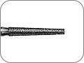 Бор алмазный для обработки коронок и мостов, конусный удлиненный с плоским кончиком, "грубый", хвостовик прямой (HP), L раб. части 10,0 мм, Ø=1,8 мм
