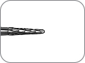 Бор твердосплавный для обработки коронок и мостов, конусный, со скругленным кончиком и особо острой ступенчатой насечкой граней, хвостовик прямой (HP), L раб. части 4,2 мм, Ø=1,0 мм