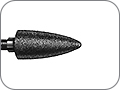 Бор алмазный со спечённой связкой / DSB для обработки сплавов для литья, гранатовидный, "грубый", хвостовик прямой (HP), L раб. части 13,0 мм, Ø=6,0 мм
