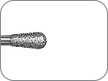 Бор алмазный для препарирования полости, удлинённый грушевидный со скругленным кончиком, "финишный", хвостовик турбинный (FG), L раб. части 5,0 мм, Ø=1,4 мм