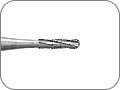 Бор твердосплавный для препарирования полости, цилиндрический со скруглённым кончиком, с крестообразной насечкой, хвостовик турбинный (FG), L раб. части 4,2 мм, Ø=1,2 мм