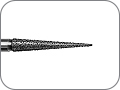 Бор алмазный пиковидный, "стандартный (средний)", хвостовик угловой (RA), L раб. части 10,0 мм, Ø=1,8 мм, угол 3,6°