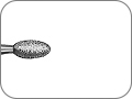 Бор алмазный оливовидный, для окклюзионного / лингвального иссечения, "стандартный (средний)", хвостовик турбинный (FG), L раб. части 3,4 мм, Ø=1,8 мм
