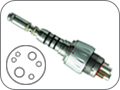 Переходник MULTIflex LUX 465 LRN, 6-канальное LUX-соединение, быстросъёмный, с регулировкой подачи спрея, с блокировкой обратного всасывания, со светом (лампа накаливания)