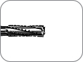 Бор твердосплавный для обработки коронок и мостов, цилиндрический с крестообразной насечкой, хвостовик прямой (HP), L раб. части 4,2 мм, Ø=1,2 мм