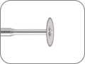 Диск для апикоэктомии в зоне моляров и остеопластики синуса алмазный, хвостовик угловой длинный (RAL), Ø=8,0 мм, Ø внутр. 3,5 мм, толщ. диска 0,29 мм, покрытие 0,5 мм от края диска. Используется с защитным кожухом