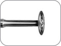 Диск алмазный для тонкого разделения керамики, двухсторонний, хвостовик прямой (HP), толщ. диска 0,15 мм, покрытие 1,0 мм от края диска, Ø=6,5 мм