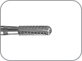 Фреза твердосплавная для твердого или эластичного акрила и драгоценных металлов, торпедовидная со скруглённым кончиком, хвостовик прямой (HP), L раб. части 8,0 мм, Ø=2,3 мм