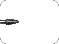 Бор для контурирования окклюзионных поверхностей алмазный пулеобразный (гранатовидный), "финишный", хвостовик угловой (RA), L раб. части 3,4 мм, Ø=1,6 мм