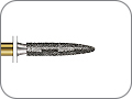 Бор алмазный для препарирования под коронку и окклюзионных поверхностей, пламевидный, "грубый структурный", хвостовик турбинный (FG), L раб. части 8,0 мм, Ø=1,2 мм