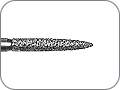 Бор алмазный для препарирования под коронку и окклюзионных поверхностей, пламевидный удлинённый, "экстрафинишный", хвостовик турбинный (FG), L раб. части 10,0 мм, Ø=1,2 мм