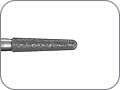 Бор алмазный конусный, желобообразный уступ со скругленным кончиком, "финишный", хвостовик турбинный (FG), L раб. части 8,0 мм, Ø=2,1 мм, угол 2°