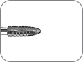Фреза твердосплавная, для твердого или эластичного акрила и драгоценных металлов, торпедовидная, хвостовик прямой (HP), L раб. части 8,0 мм, Ø=2,3 мм