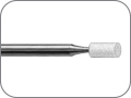 Камень абразивный белый (Арканзас) для финишной обработки композита, цилиндрический, хвостовик угловой (RA), L раб. части 6,0 мм, Ø=2,5 мм, зернистость 420, тип зерна "extra fine"