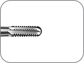 Бор для разрезания металлических коронок твердосплавный, цилиндрический, хвостовик турбинный (FG), L раб. части 3,5 мм, Ø=1,2 мм, применять под углом 45°