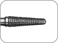 Фреза для контролируемого огрубления металлических поверхностей, твердосплавная коническая, скруглённый кончик, хвостовик прямой (HP), L раб. части 13,0 мм, Ø=4,0 мм