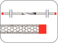 Штрипс алмазный сотовидный с односторонним покрытием (нерж. сталь), L=148 мм, зерно fine (красный), толщ. 0,10 мм, шир. 2,5 мм