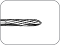 Финир для параллельного уступа, торпедовидный укороченный, 8 лезвий "стандартный", хвостовик турбинный (FG), L раб. части 6,0 мм, Ø=1,0 мм 