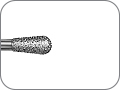 Бор алмазный для препарирования полости, удлинённый грушевидный со скругленным кончиком, "стандартный (средний)", хвостовик турбинный (FG), L раб. части 5,0 мм, Ø=1,4 мм