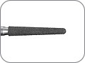 Бор алмазный для обработки всех видов керамики, включая ZrO2, конусный удлинённый, "финишный", хвостовик турбинный (FG), L раб. части 10,0 мм, Ø=1,6 мм, угол 2°