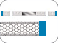 Штрипс алмазный сотовидный с односторонним покрытием (нерж. сталь), L=148 мм, зерно medium (синий), толщ. 0,13 мм, шир. 3,75 мм
