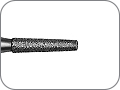 Бор алмазный для обработки коронок и мостов, конусный с плоским кончиком, "стандартный (средний)", хвостовик прямой (HP), L раб. части 9,0 мм, Ø=4,0 мм
