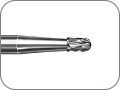 Бор для разрезания металлокерамических и металлических коронок, твердосплавный, хвостовик турбинный (FG), L раб. части 2,0 мм, Ø=1,2 мм, применять под углом 45°