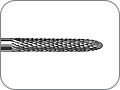 Бор твердосплавный для обработки акрила, гипса и металлических сплавов, торпедовидный удлинённый, хвостовик прямой (HP), L раб. части 15,0 мм,  Ø=2,3 мм