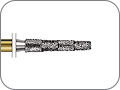 Бор алмазный для создания конусного плечевого уступа, скруглённая кромка, "грубый структурный", хвостовик турбинный (FG), L раб. части 8,0 мм, Ø=1,8 мм, угол 2,0°