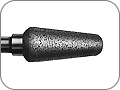 Бор алмазный для обработки сплавов для литья (спеченный алмаз), конусный со скруглённой кромкой, "грубый", хвостовик прямой (HP), L раб. части 10,0 мм, Ø=5,0 мм