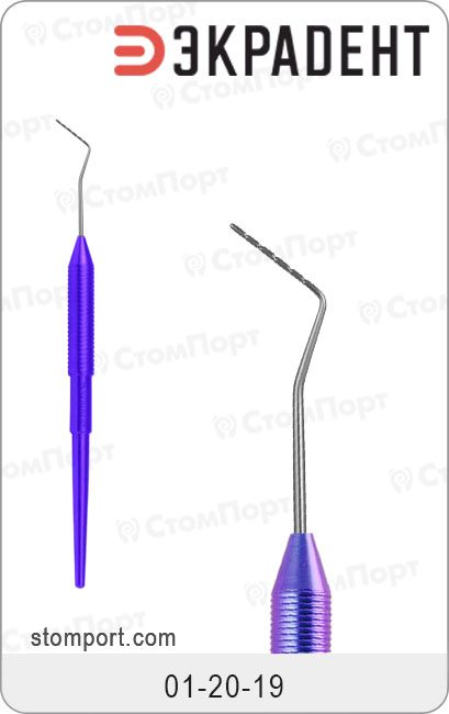 Зонд пародонтологический мерный, изогнутый односторонний, цвет ручки "космос хамелеон"