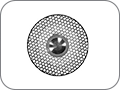 Диск алмазный двухсторонний, cотовидный дизайн, для ультратонкого контурирования керамики и акрила,  хвостовик прямой (HP), толщ. диска 0,18 мм, покрытие от края диска 1,0 мм, Ø=10,0 мм
