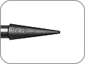 Бор спечённый алмаз для обработки коронок и мостов, сплавов для литья, конусный заострённый, "грубый", хвостовик прямой (HP), L раб. части 9,0 мм, Ø=2,9 мм