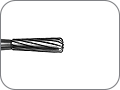 Финир грушевидный, удлинённый, 12 лезвий (стандартный), хвостовик угловой (RA), L раб. части 4,4 мм, Ø=1,4 мм