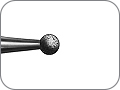 Бор алмазный со спечённой связкой / DSB для обработки коронок и мостов, шаровидный, "грубый", хвостовик прямой (HP), Ø=2,3 мм