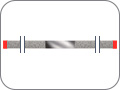 Штрипс алмазный с односторонним покрытием (нерж. сталь), L=148 мм, зерно fine (красный), толщ. 0,10 мм, шир. 3,75 мм