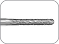 Фреза твердосплавная, параллельная, с крупной ступенчатой насечкой и скруглённым кончиком, хвостовик прямой короткий толстый (HPST), L раб. части 8,0 мм, Ø=1,0 мм
