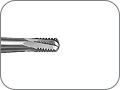 Бор для разрезания металлических коронок (коронкорез), твердосплавный, хвостовик турбинный (FG), L раб. части 2,0 мм, Ø=1,2 мм, применять под углом 45°